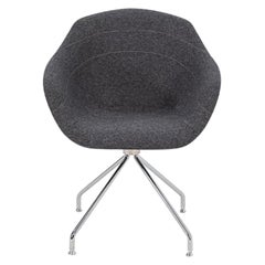 2022 Luca Nichetto for Moooi Canal Swivel Shell Chair in Anthracite & Chrome