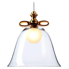 2022 Bell Lamp Large Pendant Light Transparent Gold UL by Bertjan Pot for MOOOI