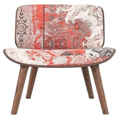 2022 Silla Nut Lounge de Marcel Wanders para Moooi en roble oscuro con tela estampada