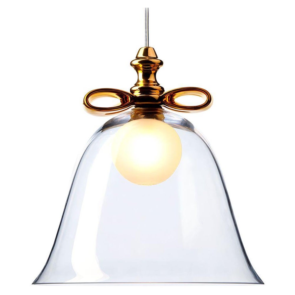 2022 Moooi UL Bell Lamp Large Pendant Lamp Transparent Gold by Marcel Wanders For Sale