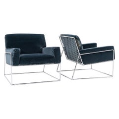 2022 Pair of Marcel Wanders for Moooi Charles Armchairs in Harald 182 Chrome