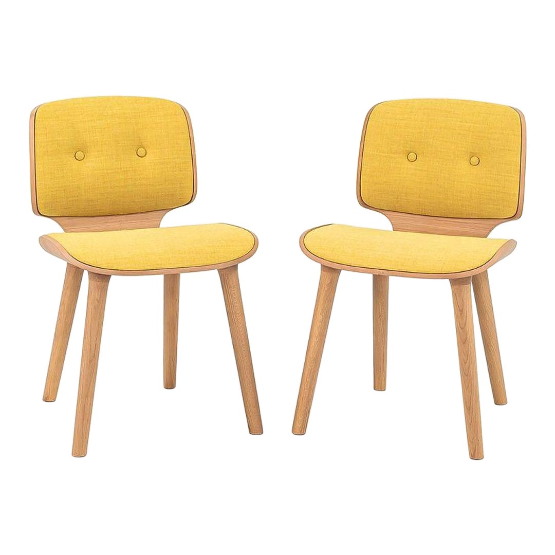 2022 Coppia di sedie da pranzo Marcel Wanders for Moooi Nut in tela Nature Oil