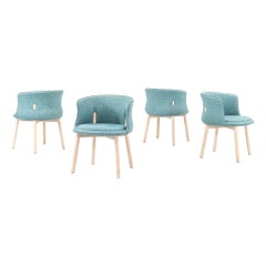 2022 Set of Four Nendo for Cappellini Peg Arm Chairs in Grit 14 w/ Bleached Ash