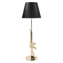2021 Flos Gun Lounge Dimmable Floor Lamp in 18k Gold by Philippe Starck