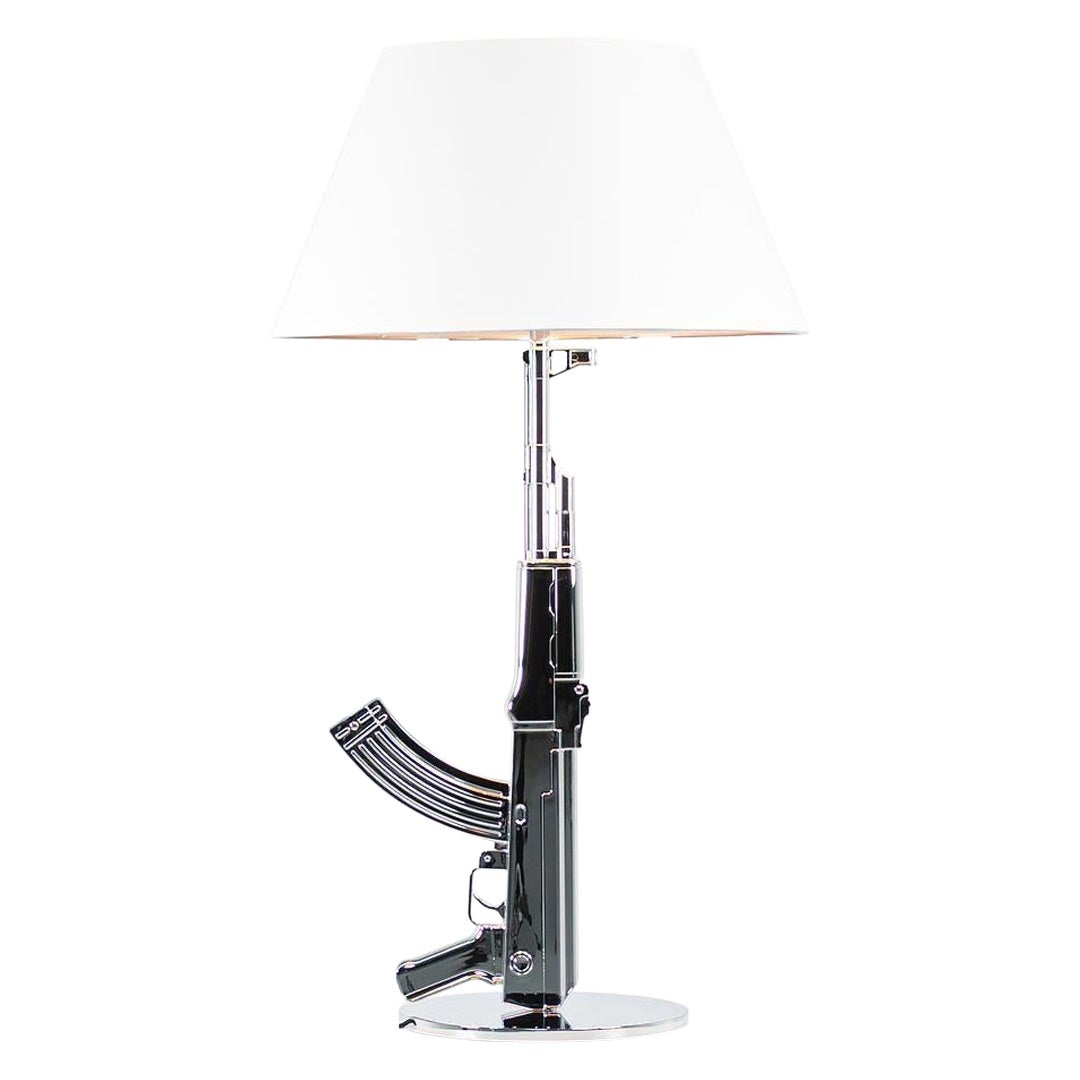 2021 Flos Gun Table Dimmable Floor Lamp in Chrome by Philippe Starck For Sale