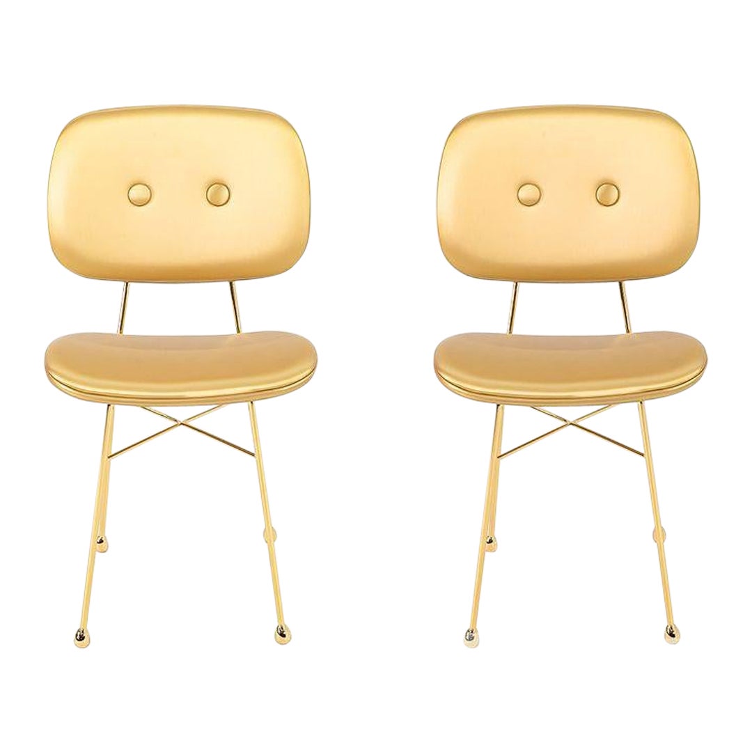 Paire de chaises de salle à manger/d'appoint Nika Zupanc pour Moooi Golden en or mat 2022 en vente