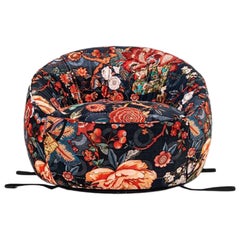 2022 Simone Bonanni Hana Swivel Lounge Arm Chair in Rendezvous Tokyo Blue Velvet