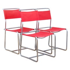 Rare ensemble de 3 chaises variations Marcel Breuer B5