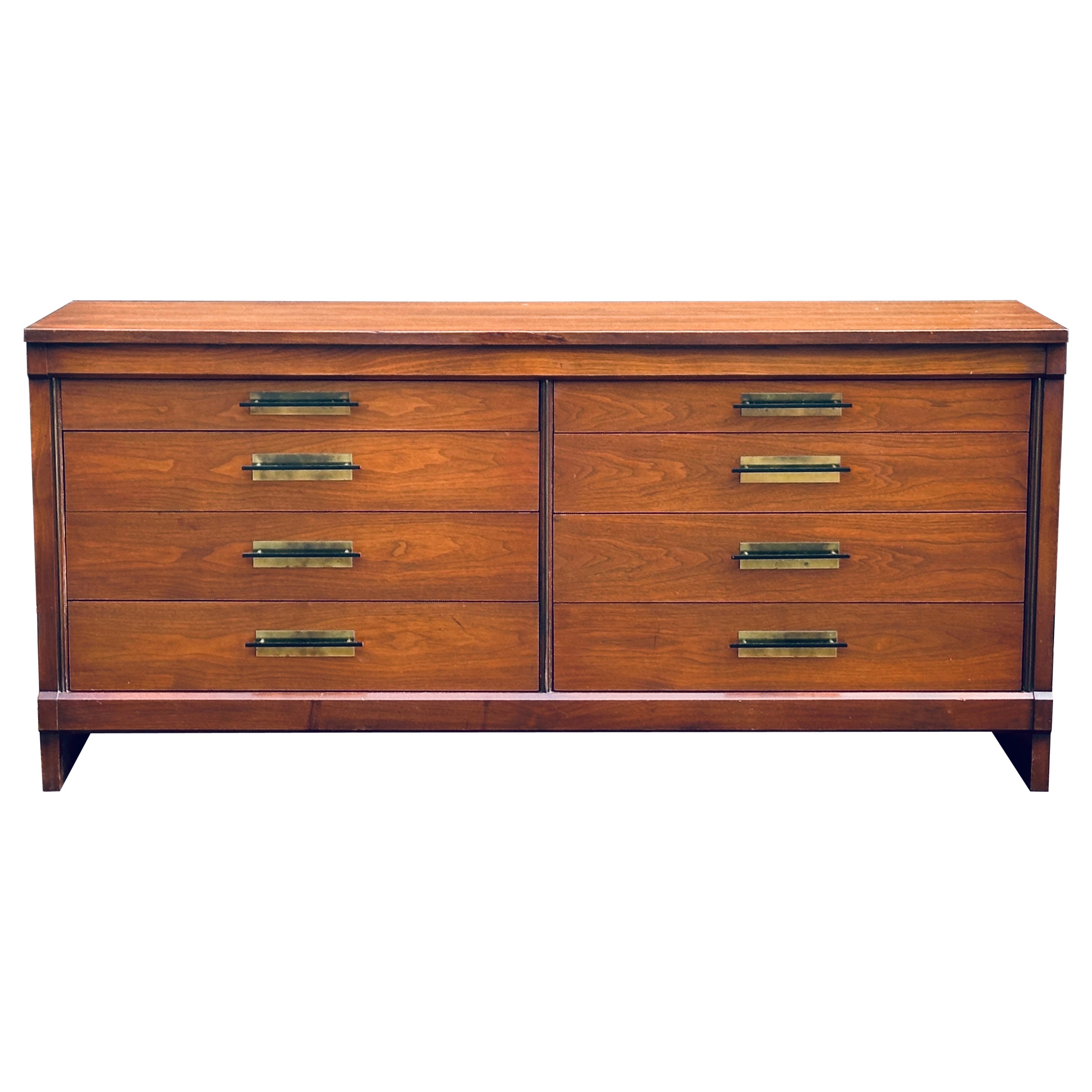 1950's Widdicomb Mid-Century Modern Mahogany & Brass Credenza or Lowboy Dresser