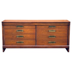 1950's Widdicomb Mid-Century Modern Mahogany & Brass Credenza or Lowboy Dresser