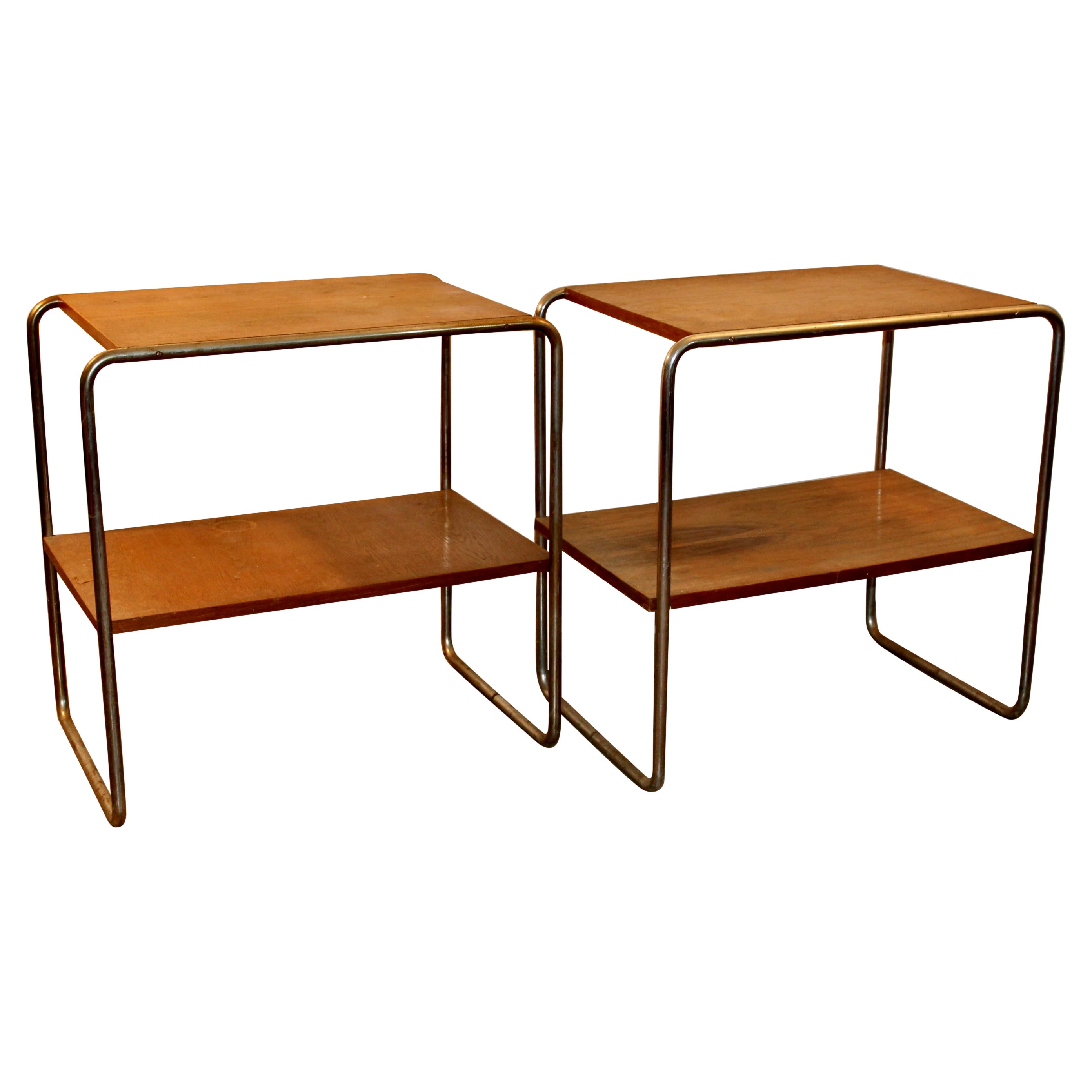 Marcel Breuer Pareja de mesas auxiliares Thonet B-12 originales