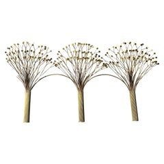 Mid Century Modern signed Curtis Jere brass trees sculpture