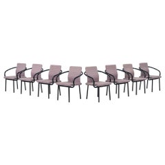 1993 Ettore Sottsass for Knoll Mandarin Dining Chairs in w/ Fabric Upholstery