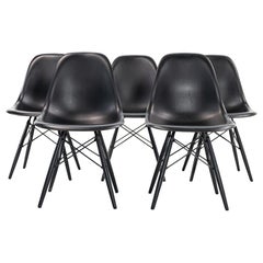 2019 Herman Miller Eames DSW Molded Wood Side Chair w/ Dowel Base in Black