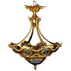 Large Antique French Louis XVI Style Gilt Bronze and Crystal Chandelier 3