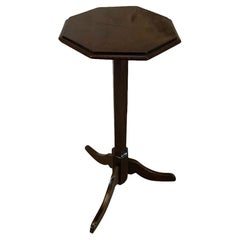 Unusual Antique 18th Century George l Quality Burr Oak Candle/Lamp Stand