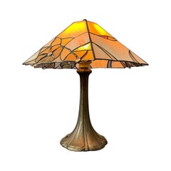 Colourful Art Deco Stained Glass Table Lamp, 1970's