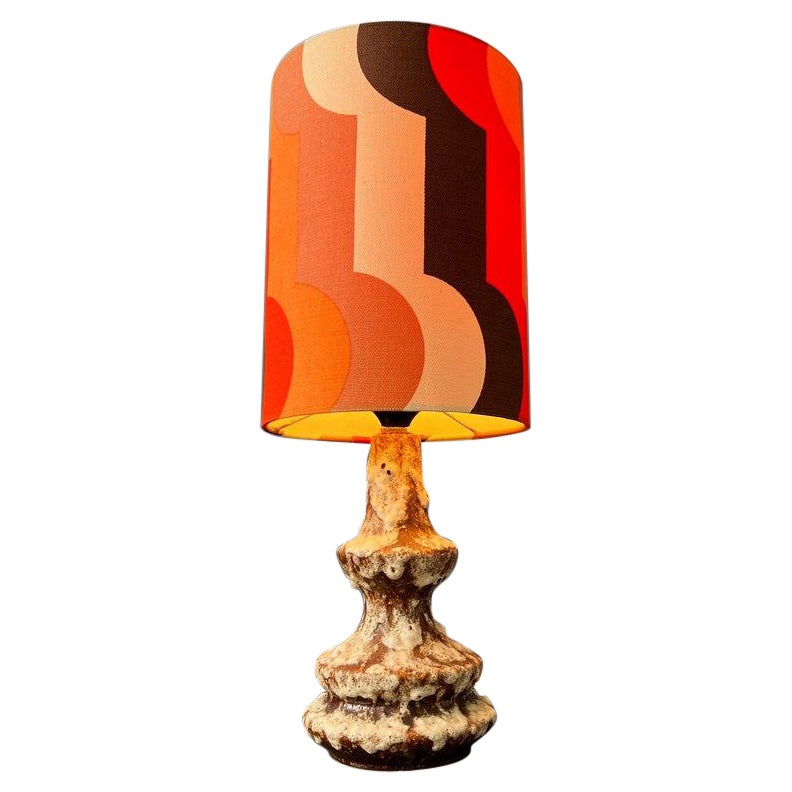 Orange Ceramic West Germany Fat Lava Space Age Table Lamp, 1970's