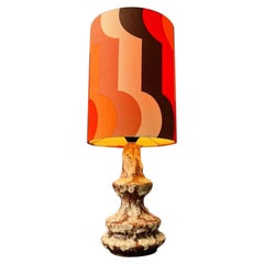 Orange Ceramic West Germany Fat Lava Space Age Table Lamp, 1970's