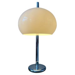 Lampada da tavolo a fungo Dijkstra Space AGE in cromo bianco, anni '70