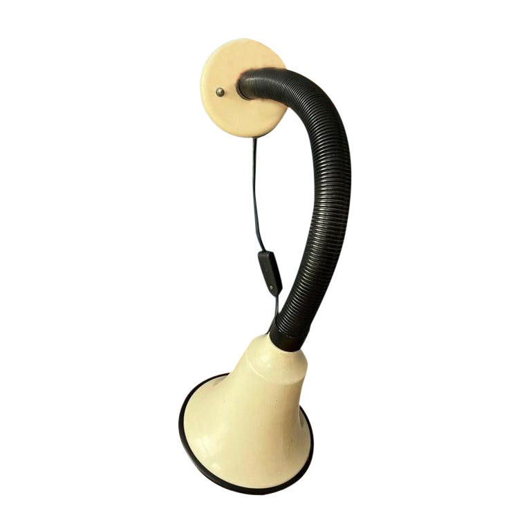 Lampe murale flexible de l'ère spatiale blanche et noire, années 1970 en vente