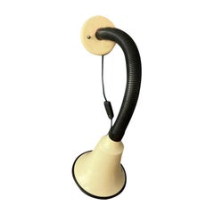White and Black Flexible Space Age Wall Lamp, 1970's