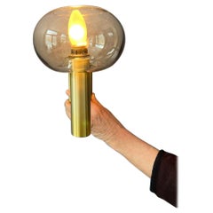 Mid Century Dijkstra Glass and Brass Sconce Wall Light, 1970s