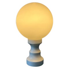 White Space Age Opaline Glass Table Lamp, 1970s