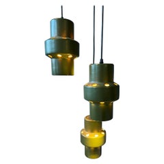 Grüne Westdeutschland Keramik Cascade Kronleuchter Lampe, 1970er Jahre