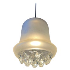 Mid Century Peill & Putzler Hängelampe aus mattiertem Glas, 1970er Jahre