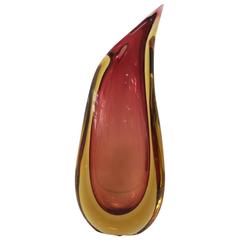 Vintage Murano "Flame" Vase Signed 7
