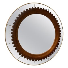 Fratelli Marelli wooden mirror Italy 1950