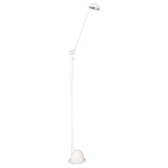 Lampada da terra moderna italiana Directional in metallo e plastica bianca, anni '80