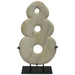 Jade Three Circle Vertical Sculpture, China, 1920s