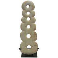 Jade Six Circle Vertical Sculpture, China, 1920s