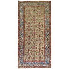 Antique Persian Malayer Gallery Blue Border Rug 5