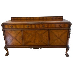 Superb Quality Antique Carved Burr Walnut Sideboard by Maple and Co.