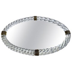 Murano Glass Rope Mirrored Tray by Venini