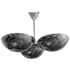 French Moderne 1940s Flush Pendant Light 5