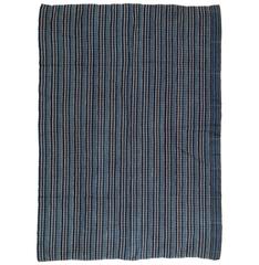 Plaid Indigo Vintage Wrap from Ivory Coast, Africa