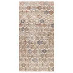 Vintage Zeki Múren Runner in Beige with Colorful Floral Pattern from Rug & Kilim