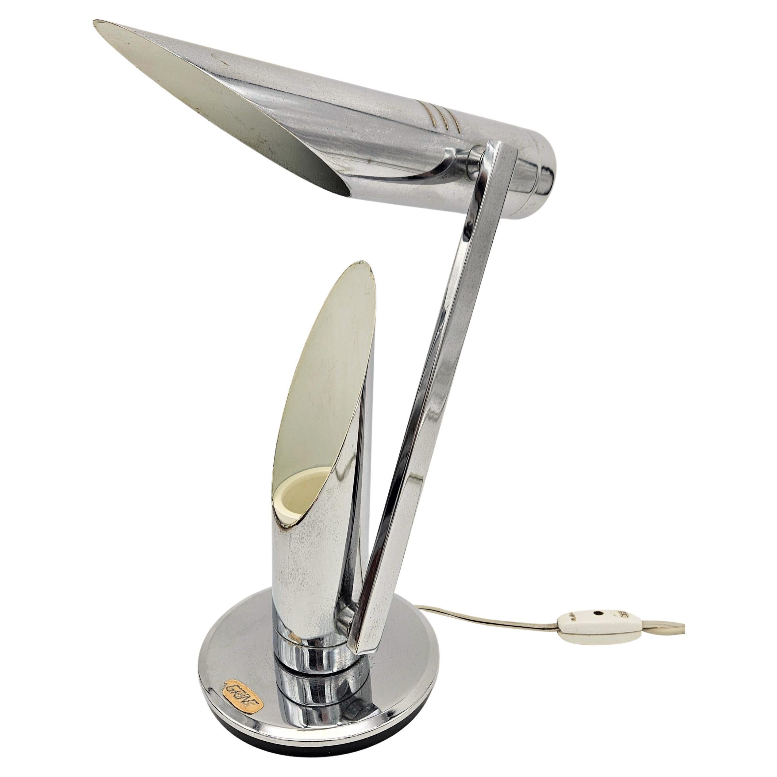 Chrome-Plated Tharsis Table Lamp Fase by Luis Perez De Olivia. 1973 For Sale