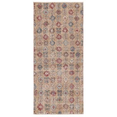 Alfombra vintage Zeki Múren marrón con estampado floral de Rug & Kilim