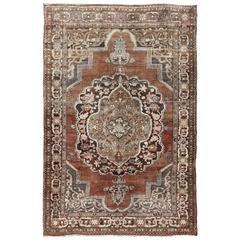 Turkish Kars Carpet with Classical Design in Various Shades of Brown