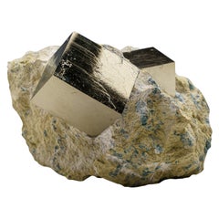 Pyrite Cube on Basalt from Navajún, La Rioja Province, Spain (1.9 lbs)