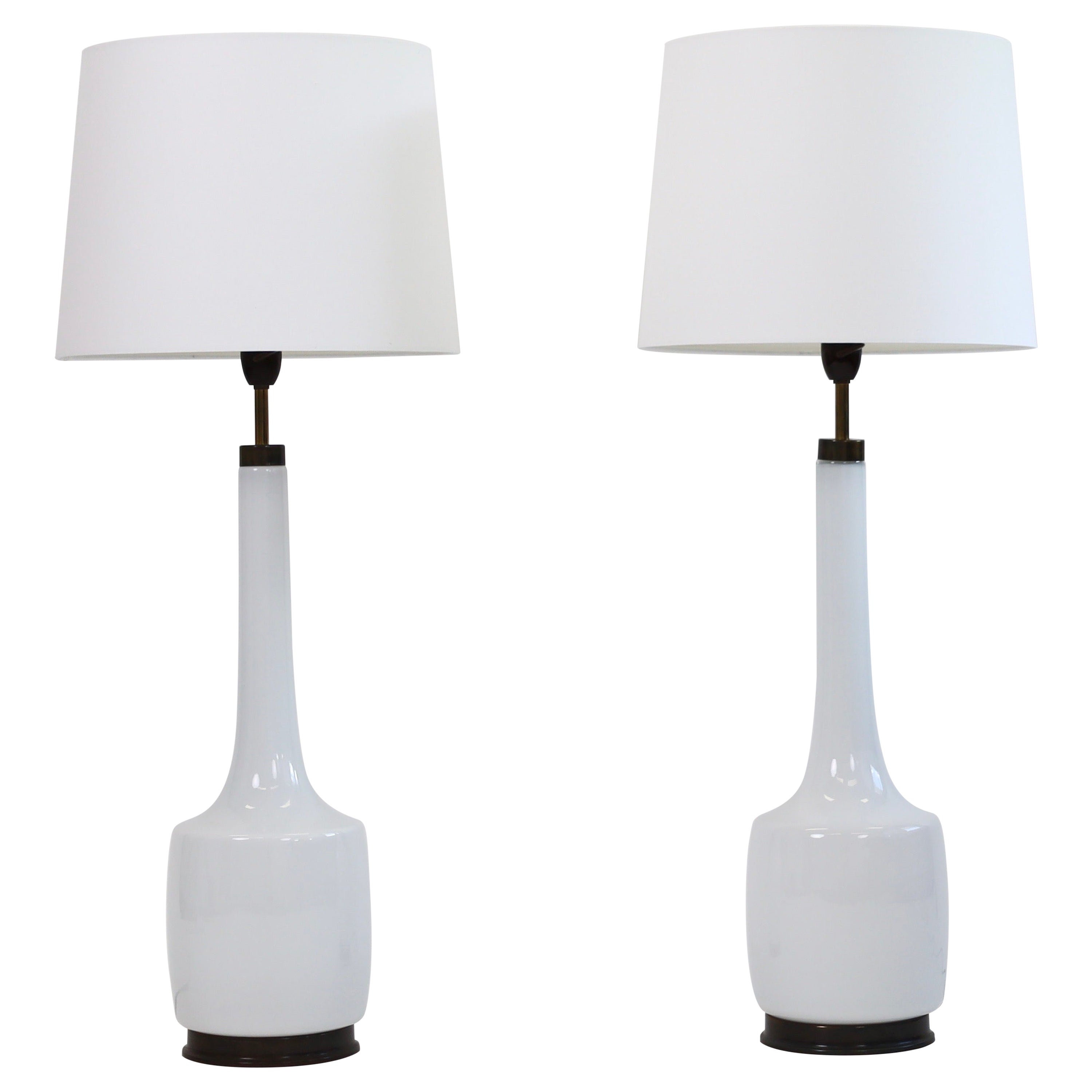 Set of floor-size glass lamps by Svend Aage Holm Sorensen, 1960s, Denmark