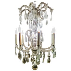19th century French Eight-Light Crystal Chandelier
