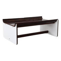 Fratelli Reguitti Style Rosewood Coffee Table with White Paneled Sides, 1960/70s