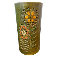 Green Floral Bitossi Vase