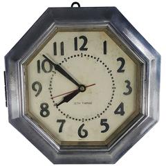 Vintage Rare Art Deco Aluminium Clock, Seth Thomas, Hexagon